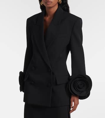 Blazer en laine vierge à fleurs | Valentino