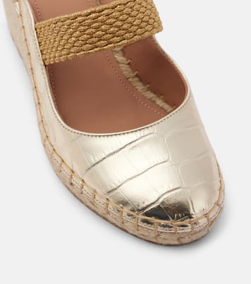 Espadrille-Wedges Siena 70 aus Metallic-Leder | Malone Souliers