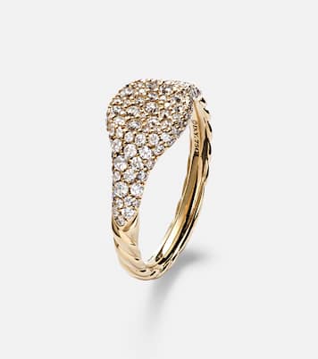 Bague Petite Pavé en or 18 ct et diamants | David Yurman