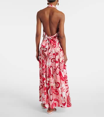 Falda larga Carla de satén estampada | Poupette St Barth