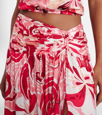 Falda larga Carla de satén estampada | Poupette St Barth