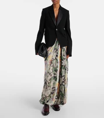 Blazer in lana con raso | Loewe