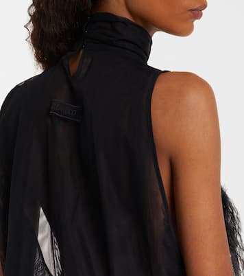 Feather-trimmed embroidered minidress | The Attico