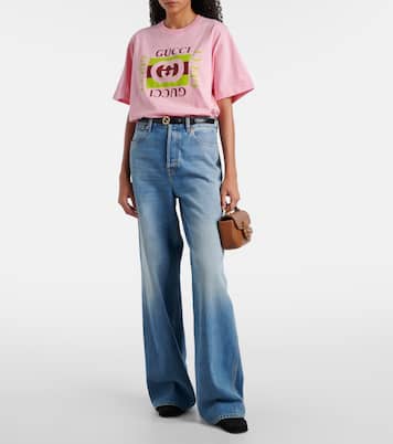 T-shirt in jersey di cotone con logo | Gucci