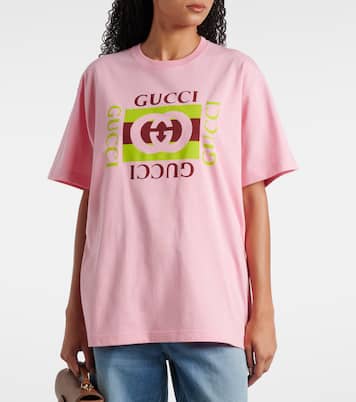 T-shirt in jersey di cotone con logo | Gucci