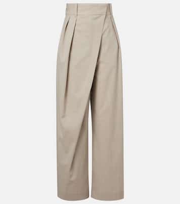 Pantaloni asimmetrici a gamba larga in lana  | Loewe
