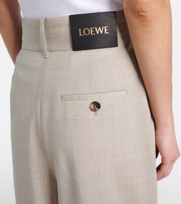 Pantaloni asimmetrici a gamba larga in lana  | Loewe
