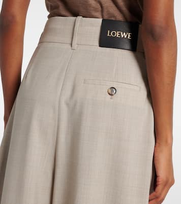 Pantaloni asimmetrici a gamba larga in lana  | Loewe
