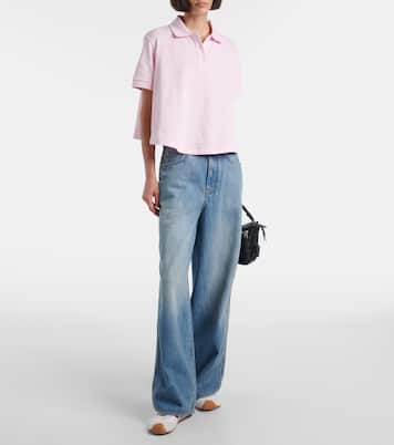 جينز بأرجل واسعة بخصر متوسط | Loewe