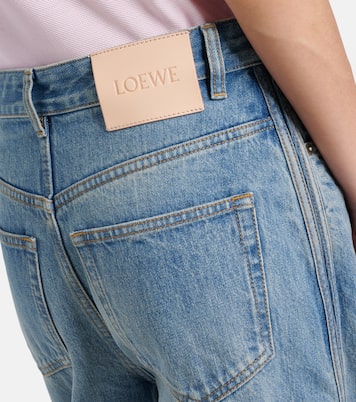 جينز بأرجل واسعة بخصر متوسط | Loewe