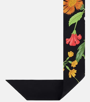 Foulard in twill di seta con stampa | Gucci