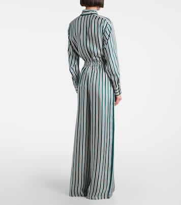 Pantalon ample Ladino rayé en soie | Max Mara