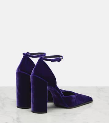 Square 90天鹅绒高跟鞋 | Alaïa