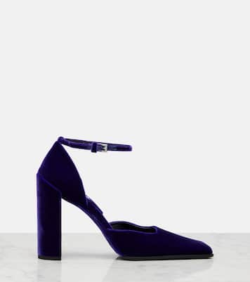 Square 90天鹅绒高跟鞋 | Alaïa