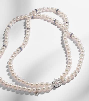 Collar de oro blanco de 18 ct con perlas y zafiros | Mikimoto