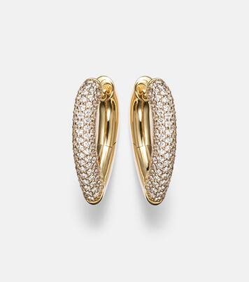 Drop Link Medium 18kt gold earrings with diamonds | Engelbert