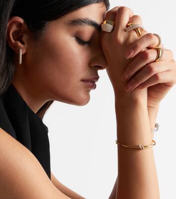 Drop Link Medium 18kt gold earrings with diamonds | Engelbert