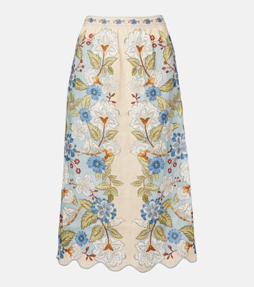 Floral linen midi skirt | Farm Rio