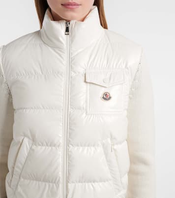 Cárdigan de lana con paneles de plumas | Moncler