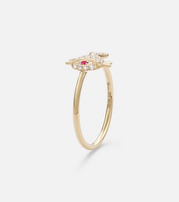 Bague Petit Poisson en or 18 ct, diamants et rubis | Yvonne Léon