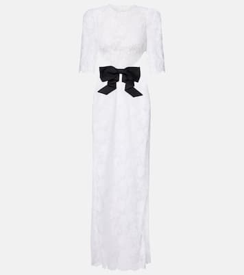 Bow-detail cotton-blend lace gown | Shushu/Tong