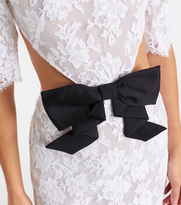 Bow-detail cotton-blend lace gown | Shushu/Tong