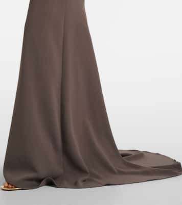 Alia strapless satin and crêpe gown | Solace London