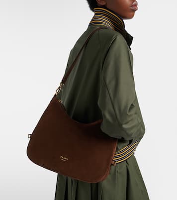 Prada Aimée Large suede shoulder bag | Prada