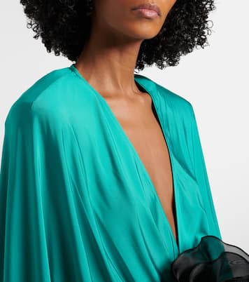 Floral-appliqué jersey maxi dress | Jacques Wei