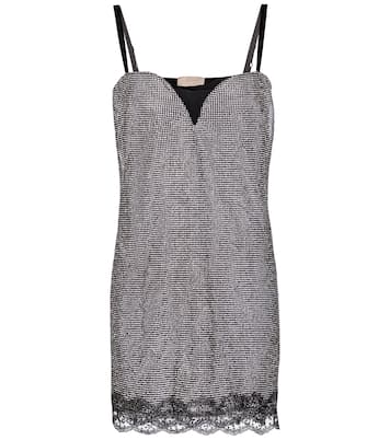 Minikleid mit Kristallen und Spitze | Christopher Kane
