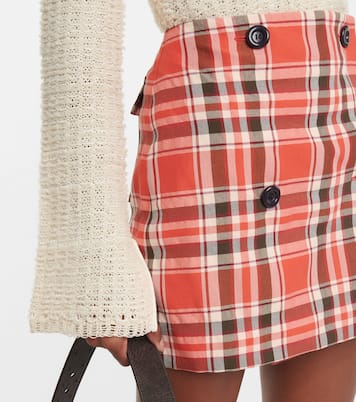 Minifalda en mezcla de algodón a cuadros | Acne Studios