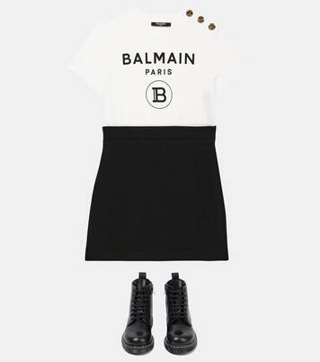 Belted silk dress | Balmain Kids