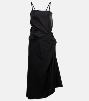 Robe midi asymétrique en laine et soie | Maison Margiela