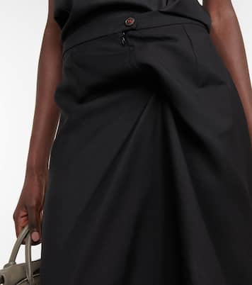 Robe midi asymétrique en laine et soie | Maison Margiela