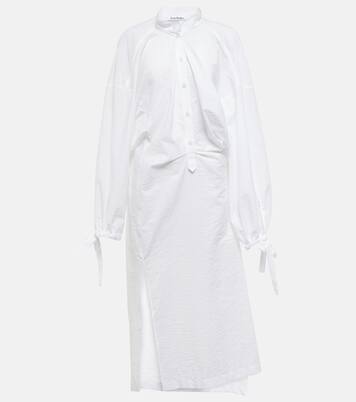 Robe chemise asymétrique en coton mélangé | Acne Studios
