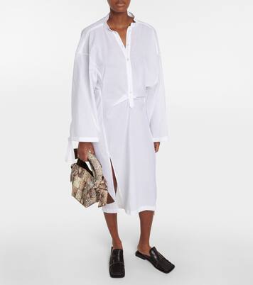 Robe chemise asymétrique en coton mélangé | Acne Studios