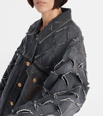 Distressed denim jacket | Versace