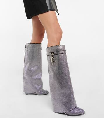 Shark Lock Strass knee-high boots | Givenchy