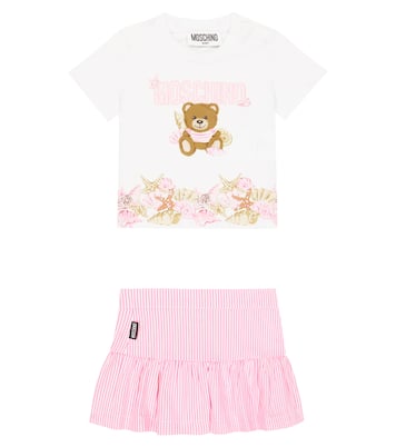 Baby cotton-blend T-shirt and skirt set | Moschino Kids