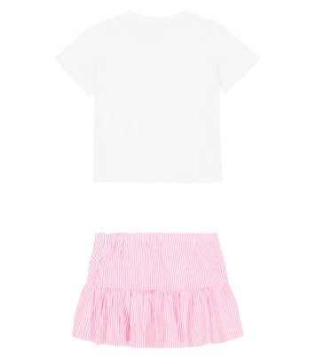 Baby cotton-blend T-shirt and skirt set | Moschino Kids