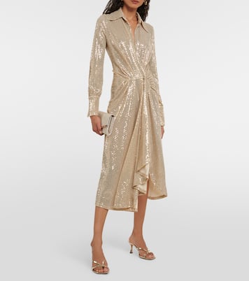 Joelle sequined gathered midi dress | Dodo Bar Or