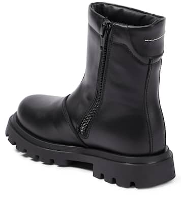 Logo leather boots | MM6 Maison Margiela Kids