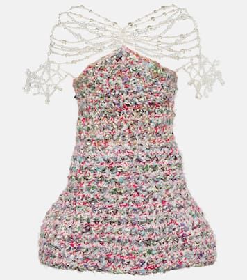 Beaded crochet minidress | Susan Fang