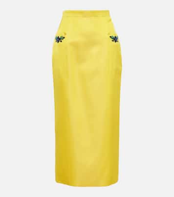 Jupe midi Iris en velours à ornements | Miss Sohee