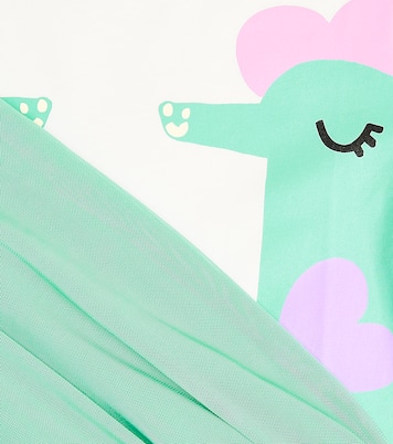 Bedrucktes Kleid aus Baumwolle mit Tüll | Stella McCartney Kids