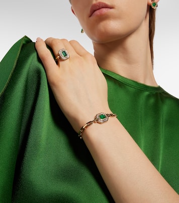 Bracciale in oro 18kt con smeraldo e diamanti | Shay Jewelry