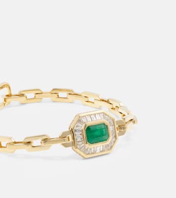 Bracciale in oro 18kt con smeraldo e diamanti | Shay Jewelry