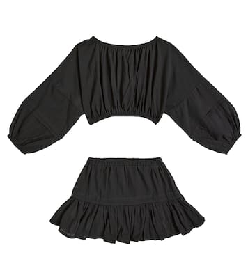 Set de top y falda de algodón | Monnalisa