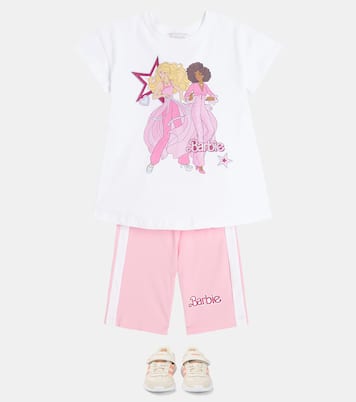 x Barbie® - T-shirt e shorts in jersey di cotone | Monnalisa