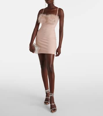 Minikleid aus Jersey mit Federn | Blumarine